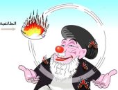 كاريكاتير الصحف السعودية.. حزب الله يتلاعب بنيران الطائفية فى لبنان فحرقته
