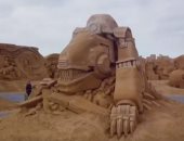 شاهد.. المهرجان السنوى للنحت على الرمال فى الدنمارك