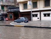 أمطار غزيرة.. ارتفاع منسوب المياه بشوارع الإسكندرية (صور)