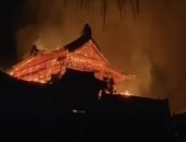 إكسترا نيوز يعرض فيديو حريق بقلعة شورى باليابان أحد مواقع اليونسكو