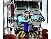 قارئة تشارك بصورة رسمتها للشاب ضحية كمسارى القطار 