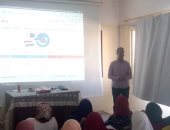 صور.. ندوة تعريفية عن بنك المعرفة المصرى لطلاب "تمريض المنيا"