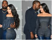 رومانسية كيم كاردشيان وكانى ويست تخطف الأنظار على السجادة الحمراء.. صور