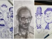 قارئ يشارك "صحافة المواطن" برسوماته فنية باستخدام الأقلام الحبر والرصاص