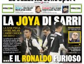 كريستيانو رونالدو يتصدر عناوين صحف ايطاليا بعد واقعة مباراة يوفنتوس