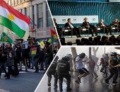 صور.. العالم هذا الصباح.. عشرات المؤيدين للأكراد يتظاهرون أمام البيت الأبيض احتجاجا على زيارة أردوغان.. رؤساء مجموعة "البريكس" يواصلون اجتماعاتهم فى البرازيل.. تسارع حدة التظاهرات فى تشيلى