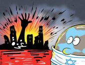 كاريكاتير صحيفة جزائرية.. غزة تستغيث وصمت دولى بعد القصف الإسرائيلى للقطاع