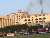 حريق يثير الرعب أثناء مباراة طنطا والطلائع فى الدورى.. صور