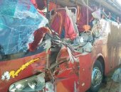 إصابة 4 أشخاص فى حادث انقلاب ميكروباص على طريق الفيوم الصحراوى 