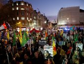 مظاهرات أمام قصر باكنجهام الملكى فى لندن ضد الرئيس الأمريكى "ترامب"