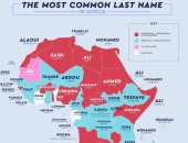 خريطة تحدد أشهر الألقاب فى كل دولة.. تعرف على الاسم الأكثر شيوعا فى مصر 