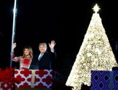 صور.. ترامب وميلانيا يشاركان فى إضاءة شجرة عيد الميلاد بواشنطن