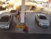 كاميرا مراقبة توثق وقوع انفجار ضخم بمحطة وقود فى المدينة المنورة