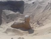 الآثار تعثر على تمثال ملكى بهيئة أبى الهول فى تونا الجبل.. صور