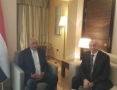 على عبدالعال يلتقى المستشار عقيلة صالح رئيس مجلس النواب الليبى