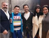 شاهد.. أحمد داوود ودينا الشربينى ونسرين أمين من كواليس "يوم 13"