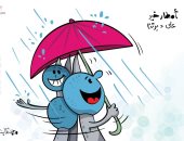 كاريكاتير صحيفة كويتية.. فرحة المواطنين بسقوط أمطار الخير