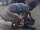 ثعبان ضخم يبتلع قط فى تايلاند ورجال إنقاذ يحاولون السيطرة عليه.. فيديو وصور