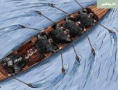 كاريكاتير صحيفة سعودية.. أردوغان يجدف عكس تيار حزب العدالة والتنمية