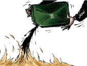 كاريكاتير صحيفة سعودية.. أردوغان أشعل النيران فى ليبيا