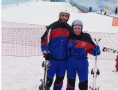 لقاء الخميسى وعبد المنصف يخوضان تجربة التزلج على الجليد