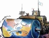 كاريكاتير صحيفة فلسطينية: هدم بيوت الفلسطينيين بمدرعة إسرائيلية