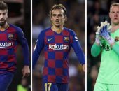 9 لاعبين تخطوا حاجز الـ1000 دقيقة مع برشلونة فى ذهاب الليجا