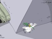 كاريكاتير صحيفة إماراتية.. طبول الحرب تنتزع أغصان السلام