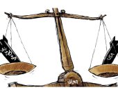 كاريكاتير صحيفة سعودية.. العراق ضحية الصراع بين أمريكا وإيران