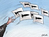 كاريكاتير صحيفة كويتية.. صواريخ إيران من ورق