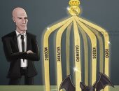 كاريكاتير صحيفة إماراتية.. قفص زين الدين زيدان الذهبى يقصى خفافيش فالنسيا