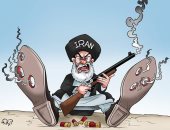 صواريخ إيران ترتد على قدميها بعد حادث طائرة أوكرانيا بكاريكاتير اليوم السابع