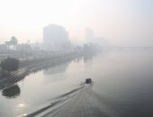 شبورة مائية تغطى سماء القاهرة والجيزة.. وانخفاض مستوى الرؤية
