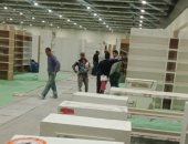 العمل مستمر .. تجهيزات قاعات معرض القاهرة الدولى للكتاب 2020.. فيديو