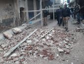 انهيار جزئى فى عقارين بالإسكندرية بسبب موجة الطقس السيئ 