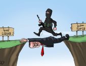 أردوغان جسر الإرهاب إلى ليبيا.. فى كاريكاتير اليوم السابع