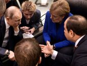 رئيس وزراء إيطاليا ينشر صور مباحثات بين قادة العالم بحضور السيسى فى برلين