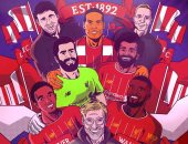 يورجن كلوب ولاعبو ليفربول شخصيات "كرتونية" قبل معركة مانشستر