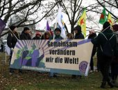 مظاهرات أمام مقر انعقاد قمة ليبيا فى برلين رفضا لمشاركة أردوغان