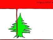 كاريكاتير صحيفة إماراتية.. الدم يلوث أرزة لبنان