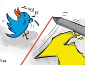 كاريكاتير صحيفة كويتية.. الكويت خط أحمر أمام اشاعات "تويتر"