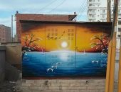 صور.. شباب أبوكبير يدشنون مبادرة لتحويل أكشاك الكهرباء لوحات فنية