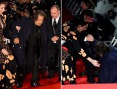 سقوط نجم هوليوود آل باتشينو على السجادة الحمراء لحفل جوائز BAFTA