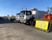 شاهد.. تجربة عملية لمواجهة السيول فى رأس غارب فى البحر الأحمر 