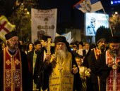 قساوسة يقودون مسيرة فى الجبل الأسود اعتراضا على قانون خاص بالمنشآت الدينية