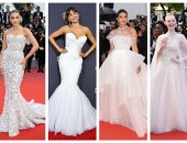 10 نجمات ارتدين فساتين زفاف على السجادة الحمراء.. "يا فنانات كبرتوا الموضوع"