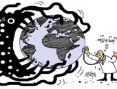 كاريكاتير صحيفة عمانية.. فيروس كورونا يهدد  "كوكب الأرض"