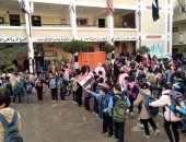 حملة توعية بفيروس كورونا فى طابور مدارس كفرالشيخ.. صور