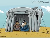 كاريكاتير صحيفة إماراتية.. نازحو الشمال السورى تحت القصف