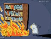 كاريكاتير صحيفة إماراتية.. الموبايل يدمر عادات القراءة 